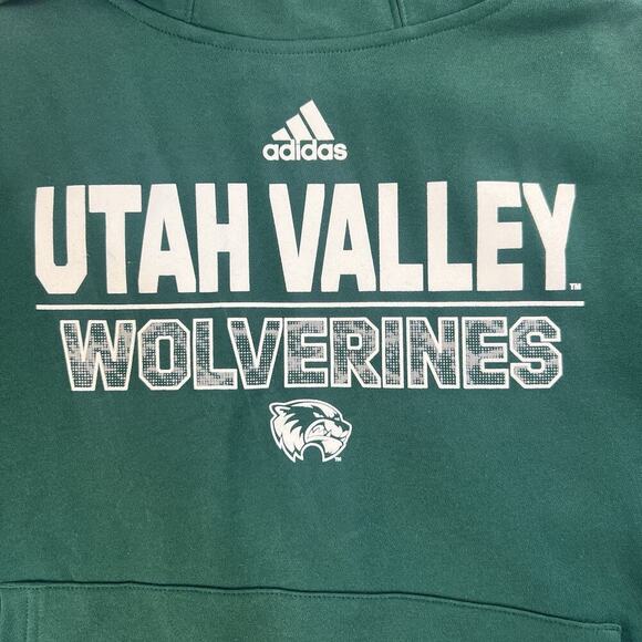 Adidas Men's Utah Valley Wolverines Green Pullover Hoodie Size XL - Picture 5 of 13